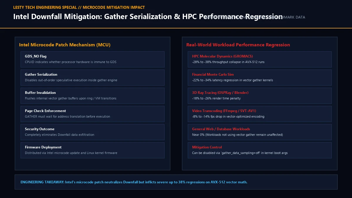 Downfall Microcode Serialization Barrier and High-Performance Computing Throughput Regressions.