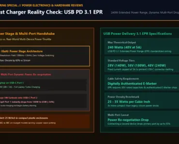 The GaN Charger Reality Check: USB PD 3.1 EPR 240W, Dynamic Power Drops, and What Spec Sheets Conceal