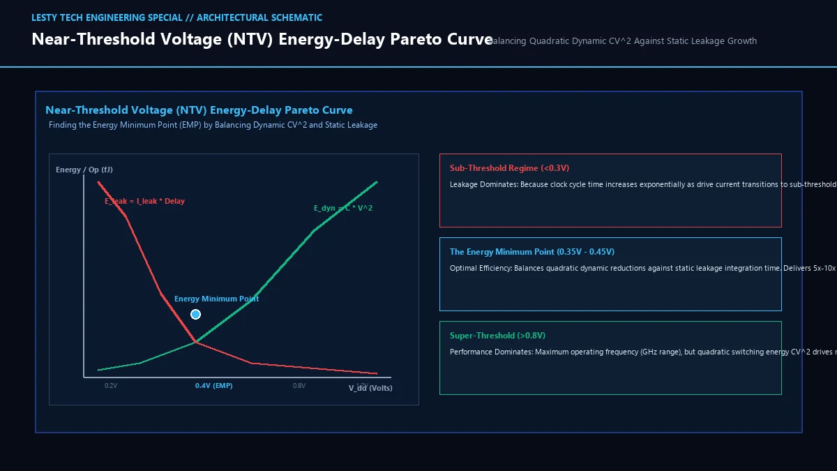 Near-Threshold Voltage (NTV) Energy-Delay Pareto Optimal Operating Curve.