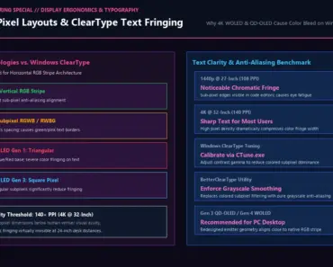 The OLED Monitor Text Fringing Dilemma: Subpixel Layouts, ClearType Subpixel Rendering, and Buying Advice