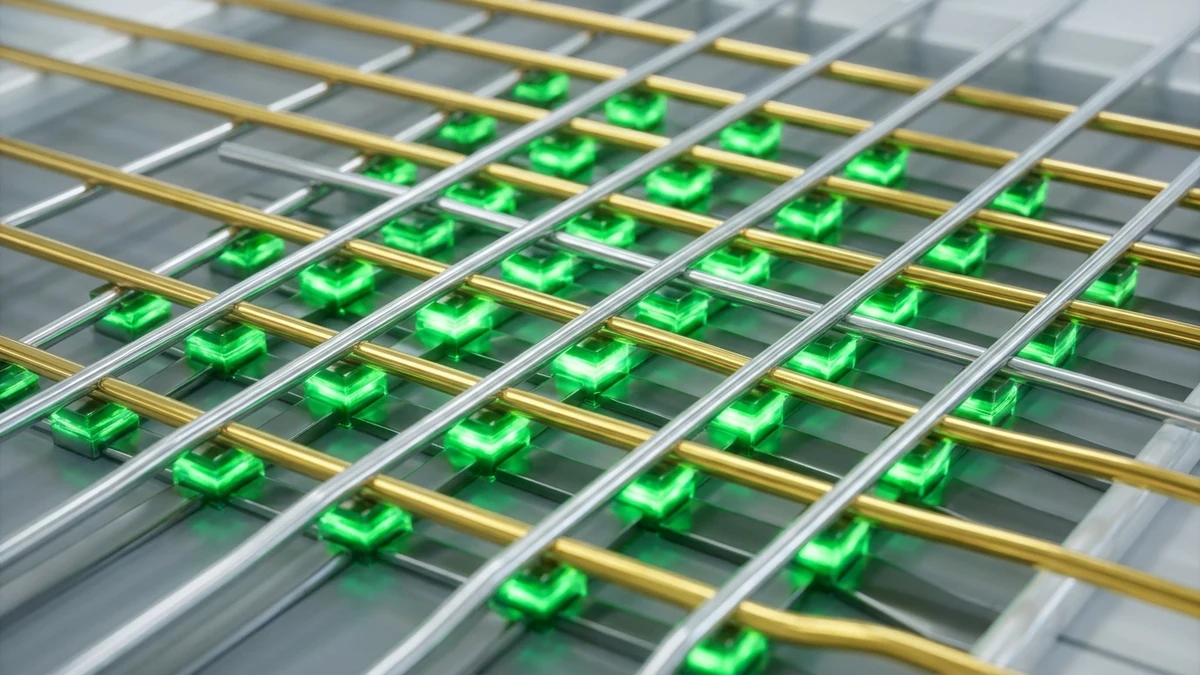ReRAM Memristive Crossbar Array Evaluating Matrix-Vector Multiplication via Physical Laws.