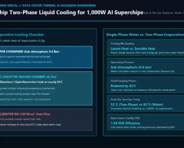 Boiling Silicon: Why Two-Phase Direct-to-Chip Liquid Cooling Is Mandatory for 1,000W AI Accelerators Boiling Silicon: Why Two-Phase Direct-to-Chip Liquid Cooling Is Mandatory for 1,000W AI Accelerators